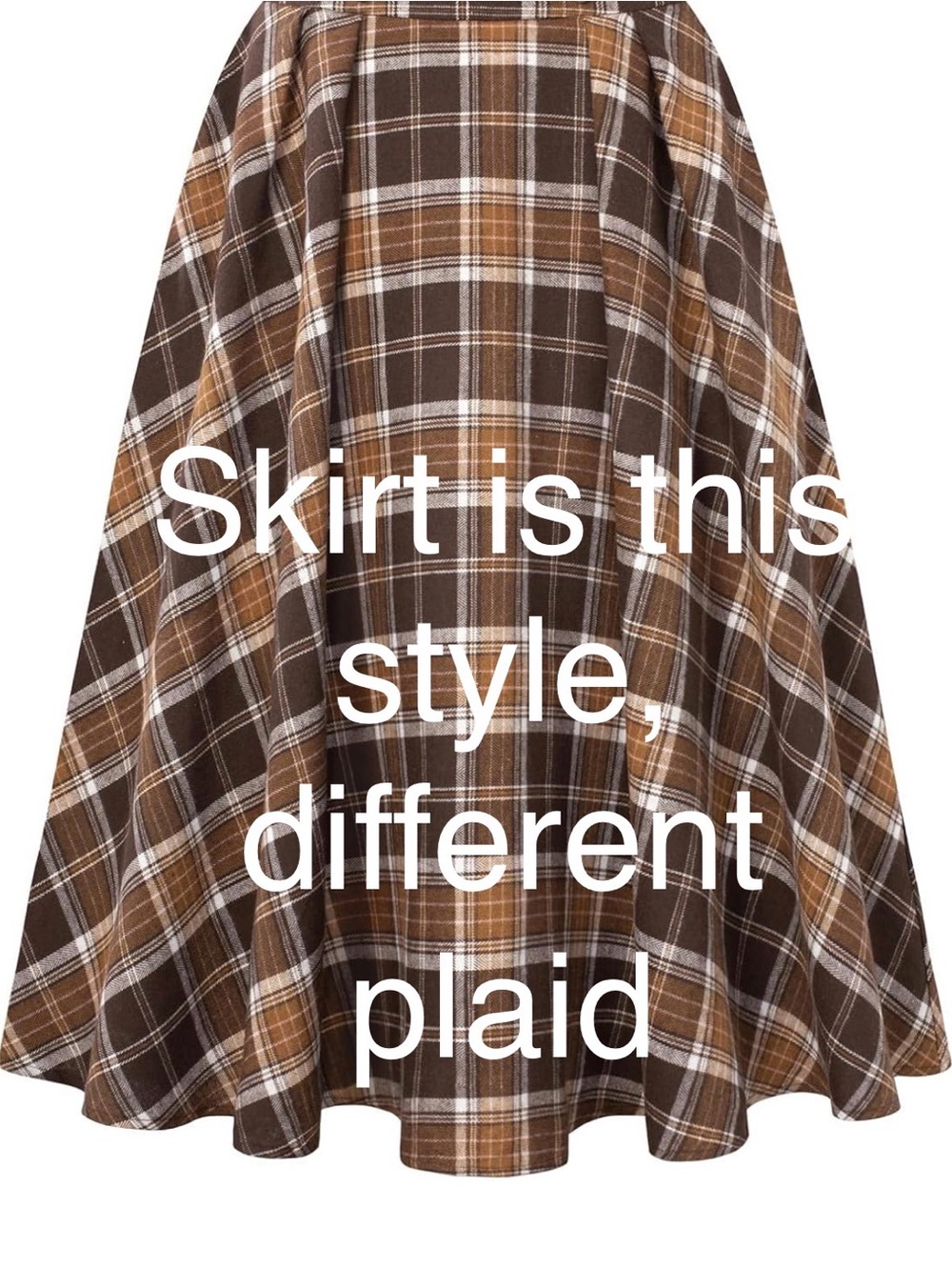 Belle Poque Brown & White XXL A-Line Plaid Skirt NEW in pkg